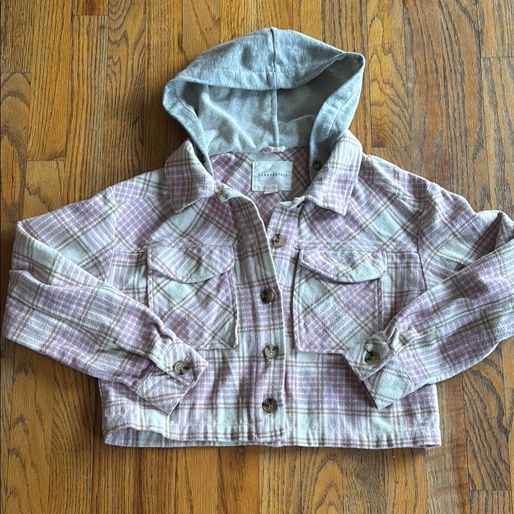 Aeropostale plaid flannel hoodie